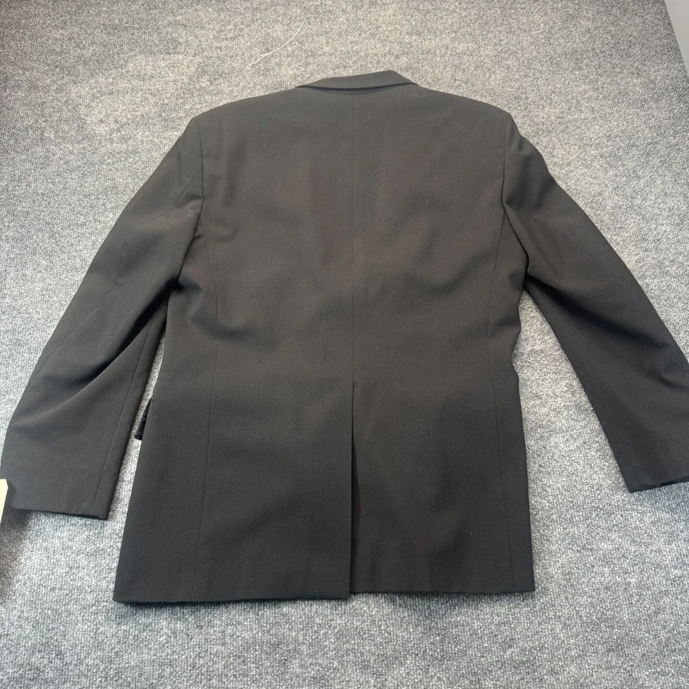Vtg Academy Award Clothes Mens 40R Suit Black 2pc Tailored 31x27 Los Angeles